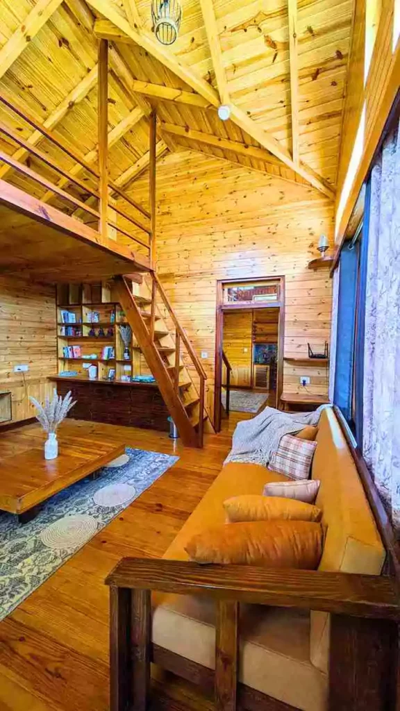 The living space adorned with its own delightful attic space